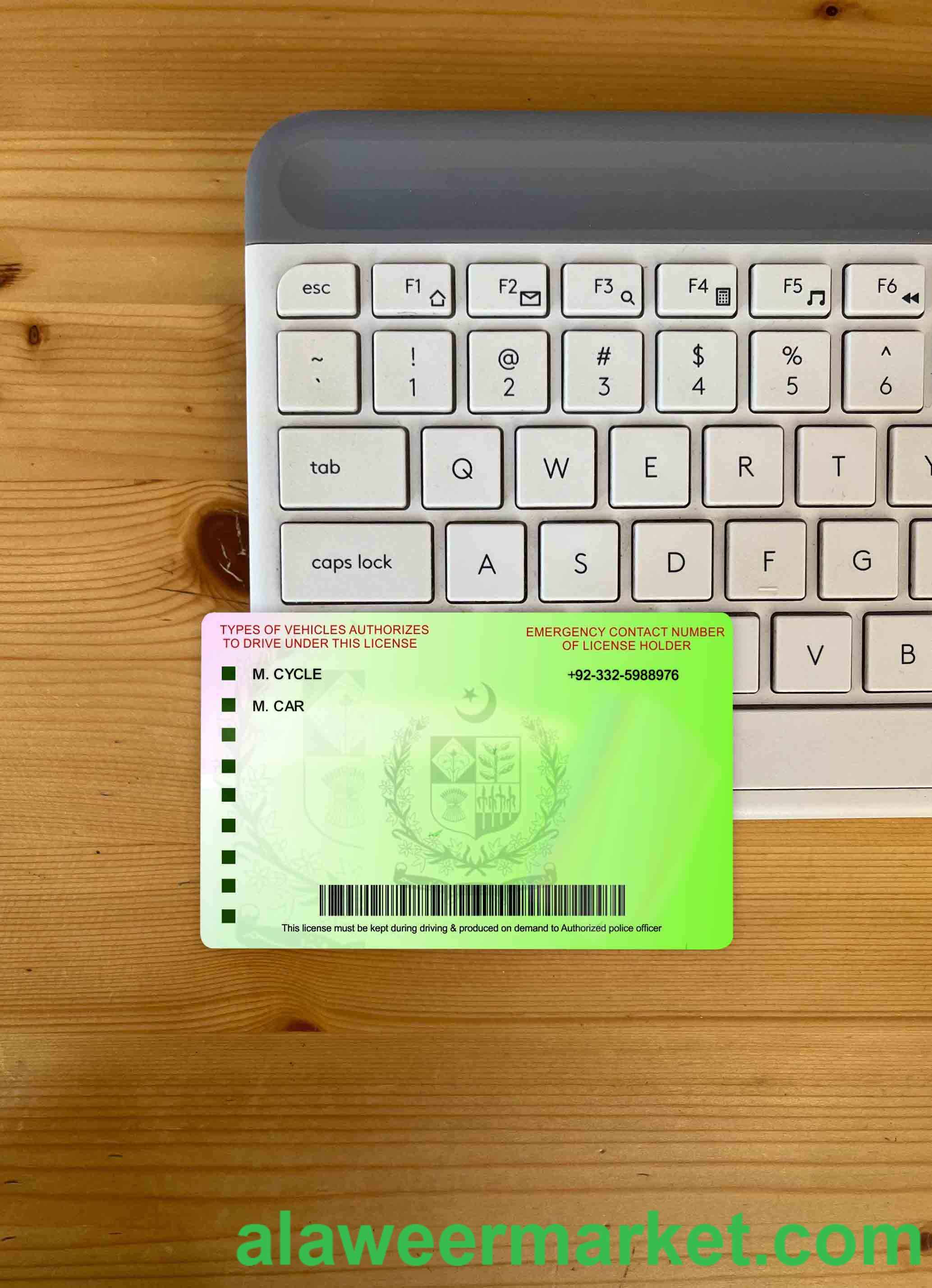 Pakistan international driving permit photolook BACK